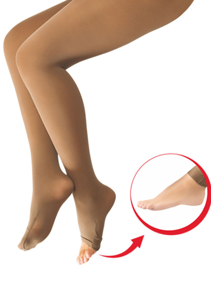 Dore Burnu Açılabilen Abdest Külotlu Çorap | Ten