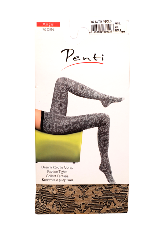 PENTİ - Penti Desenli Külotlu Çorap 70 Den | Altın