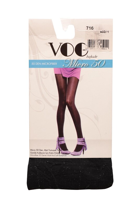 Vog Simli Micro Külotlu Çorap 50 Den | Siyah - Thumbnail