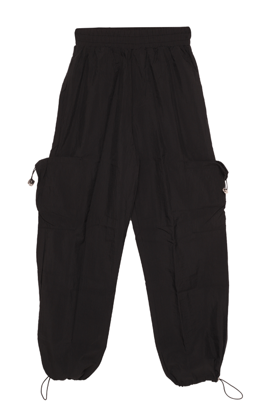 FRESH - Cepli Kadın Paraşüt Pantolon | Siyah