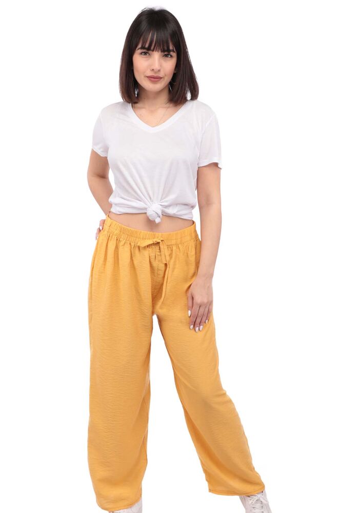 Kadın Bol Paça Pantolon | Sarı
