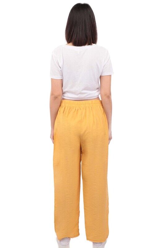 Kadın Bol Paça Pantolon | Sarı