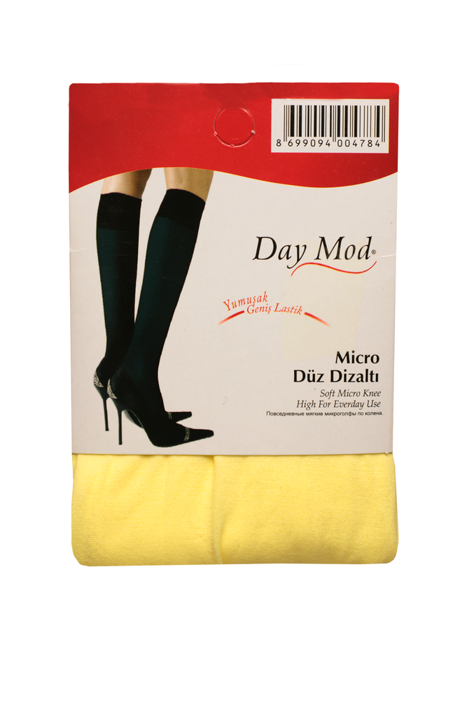 DayMod Micro Düz Dizaltı Kadın Çorap 50 Den | Sarı