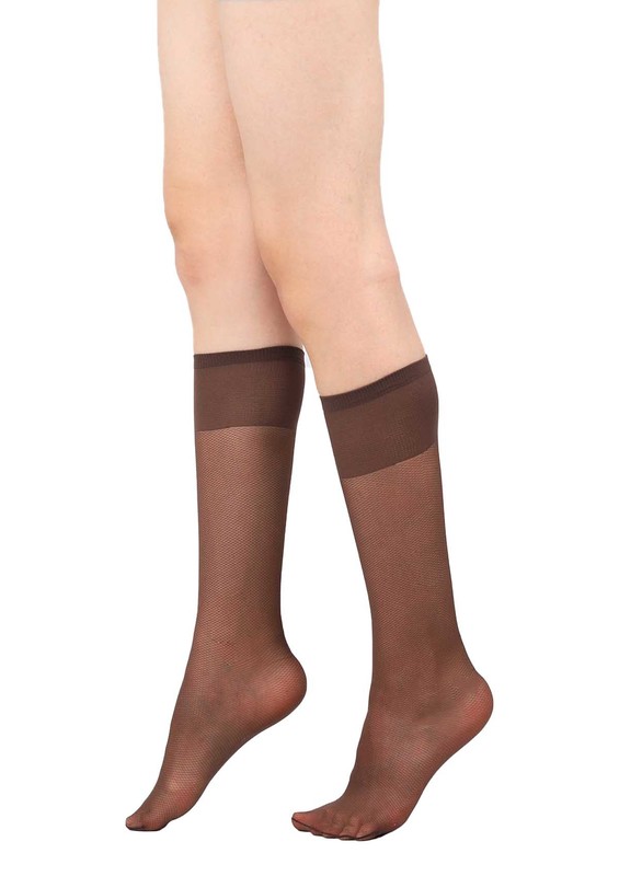 Penti 15 Den Tül Pantolon Çorap | Kahverengi - Thumbnail