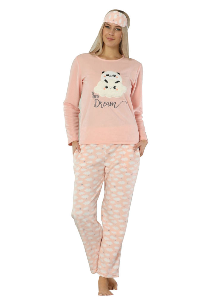 Arcan Panda Desenli Polar Pijama Takımı 2218 | Pembe