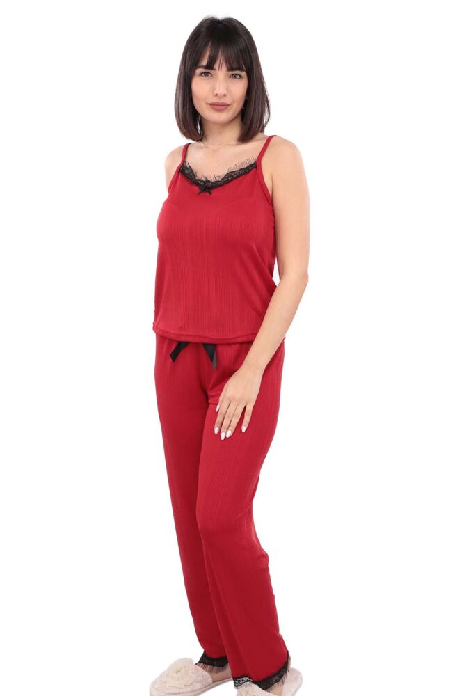 Arcan İp Askılı Kadın Pijama Takımı | Kırmızı
