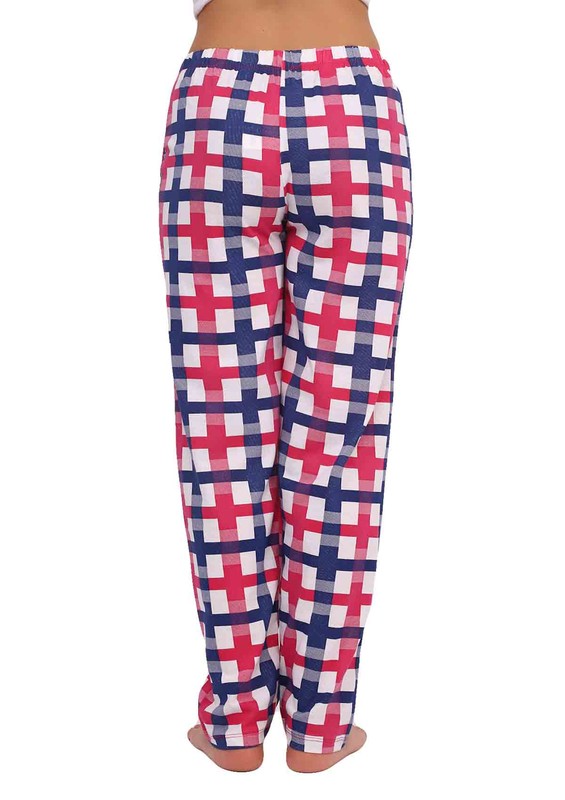 Boru Paçalı Desenli Pijama Altı 018 | Pembe - Thumbnail