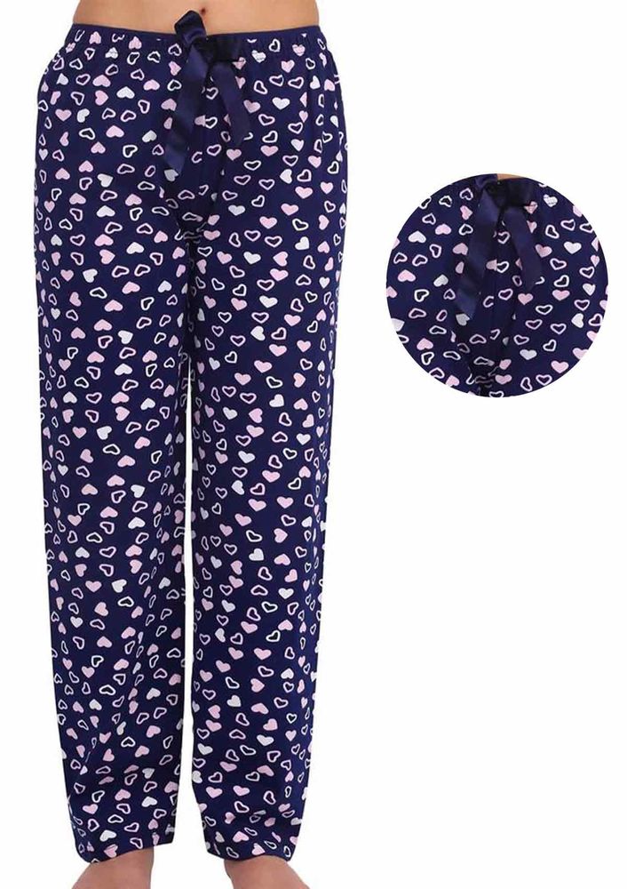 Kalpli Kurdeleli Bol Paçalı Pijama Altı 003 | Pembe