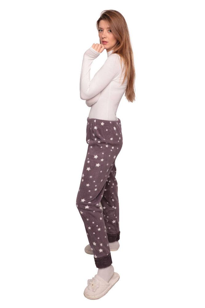 Yıldızlı Kadın Polar Pijama Alt 6654 | Gri