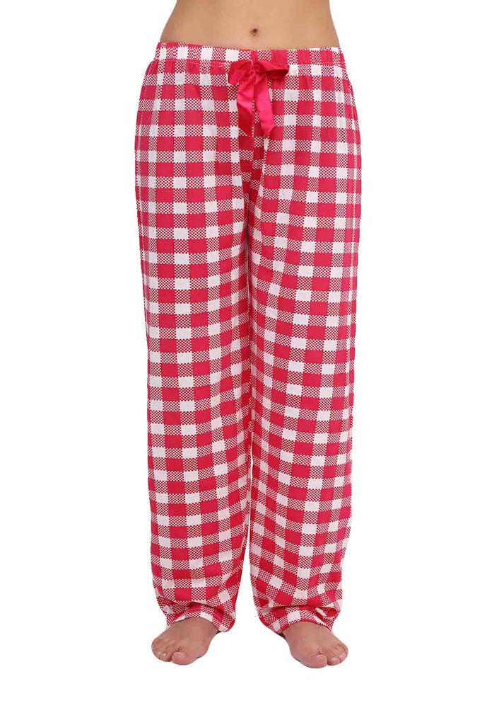 Kareli Dar Paçalı Pijama Altı 2112 | Pembe