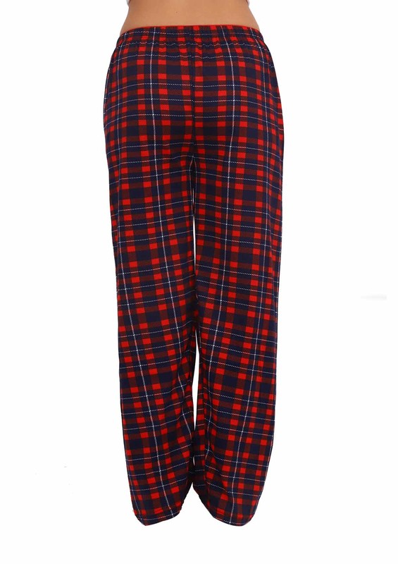 Boru Paçalı Kareli Pijama Altı 089 | Lacivert - Thumbnail