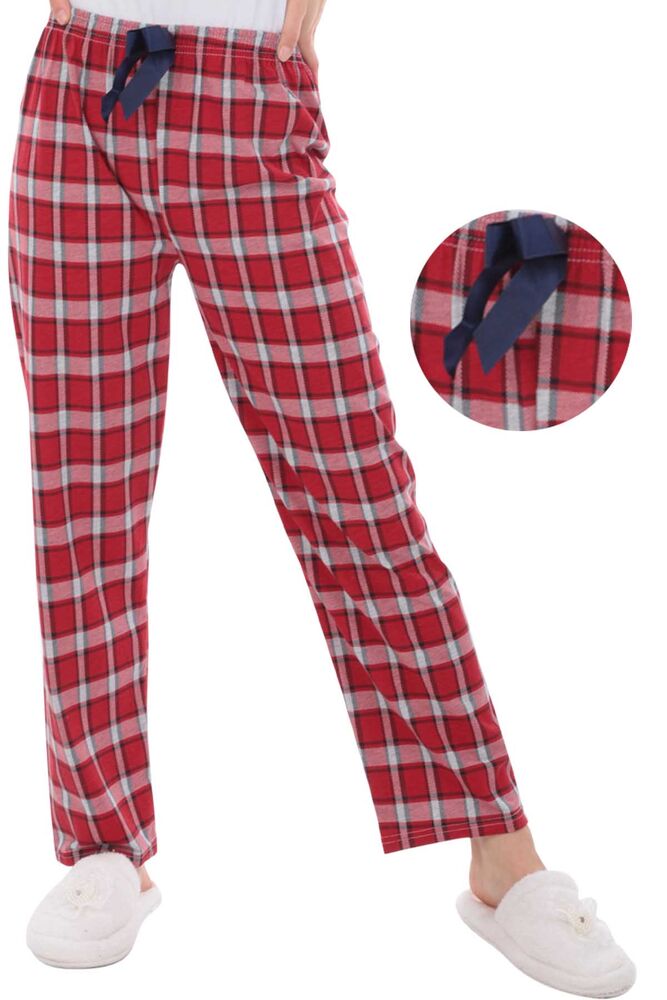 Çizgili Kadın Pijama Altı 1408 | Kırmızı