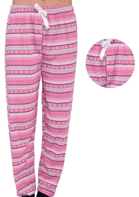 Simisso Boru Paça Desenli Pembe Pijama Altı 155 | Pembe - Thumbnail
