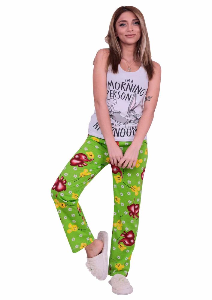 Fil Desenli Kadın Pijama Altı | Yeşil