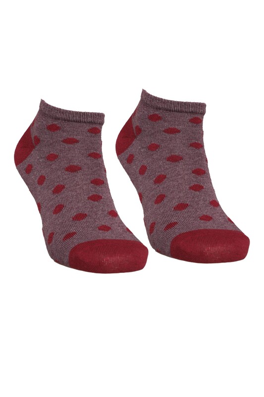 Renkli Kadın Çorap 7105 | Bordo - Thumbnail