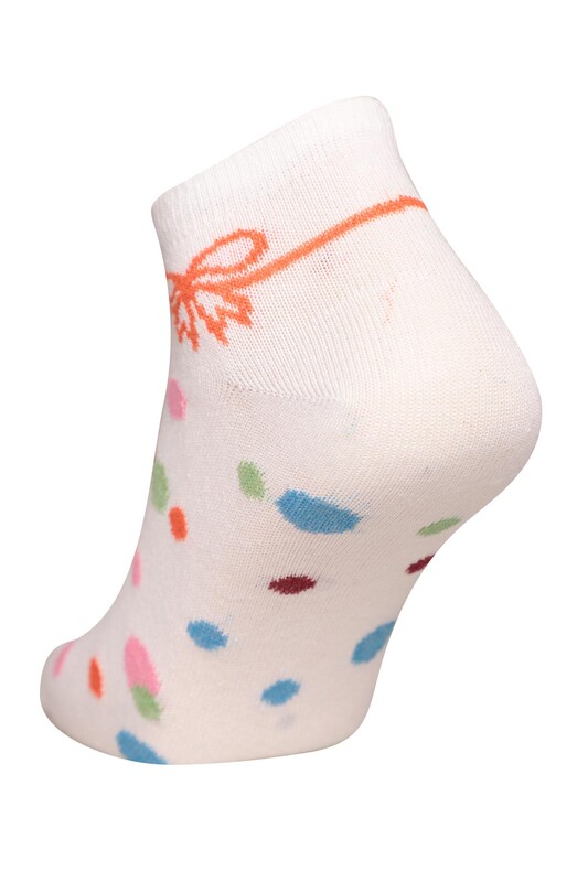 Renkli Kadın Çorap 7106 | Beyaz - Thumbnail