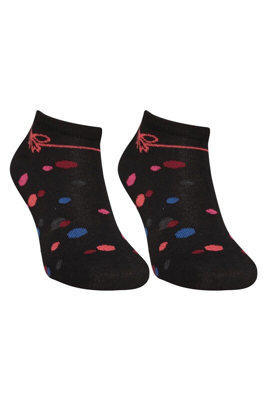 Renkli Kadın Çorap 7106 | Siyah - Thumbnail