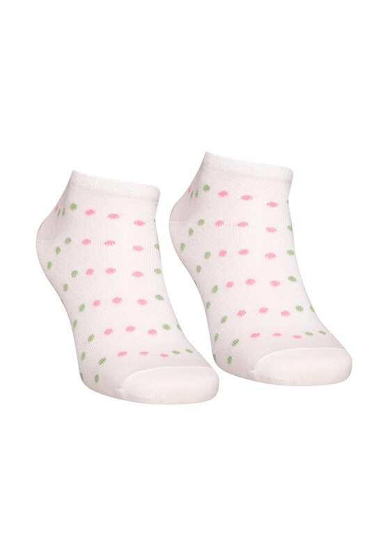 Renkli Kadın Çorap 7107 | Beyaz - Thumbnail