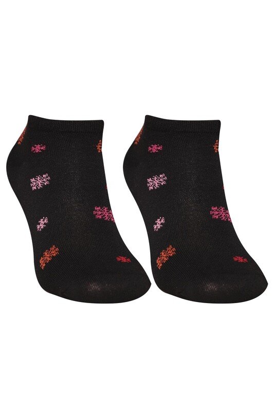Renkli Kadın Çorap 7108 | Siyah - Thumbnail