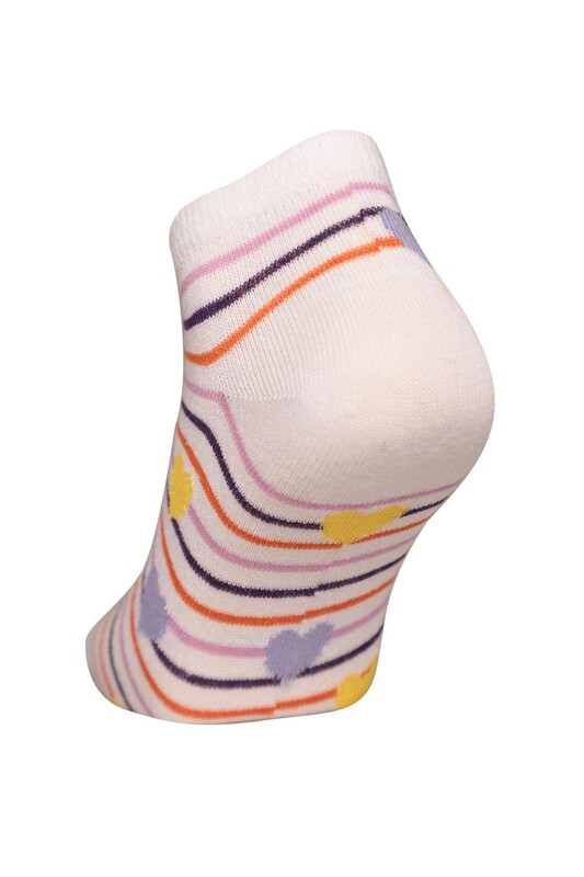 Desenli Kadın Çorap 3100-1 | Beyaz - Thumbnail