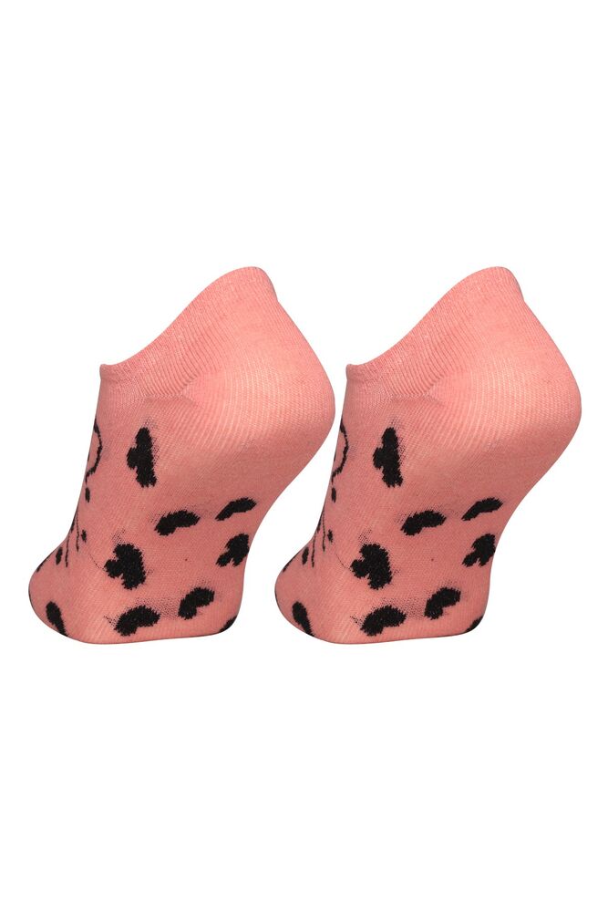 Baskılı Kadın Sneakers Çorap 5504-2 | Koyu Pudra