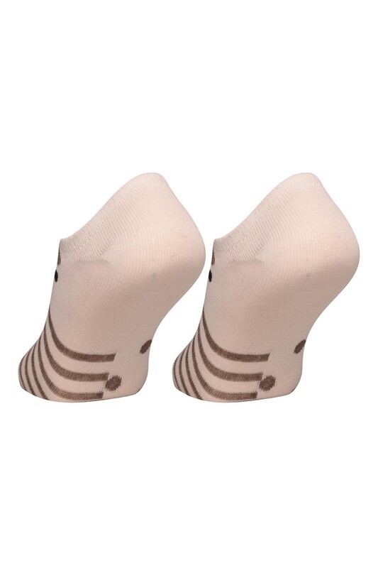 Baskılı Kadın Sneakers Çorap 5504-3 | Bej - Thumbnail