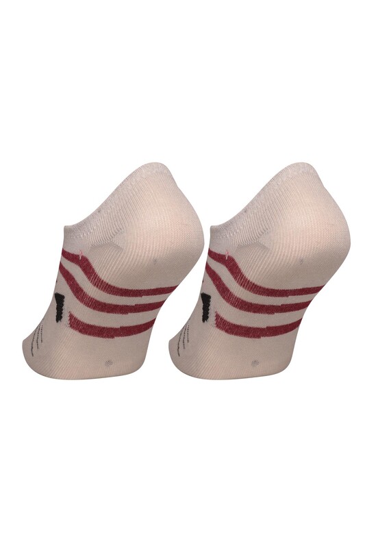 Baskılı Kadın Sneakers Çorap 5504-3 | Gri - Thumbnail