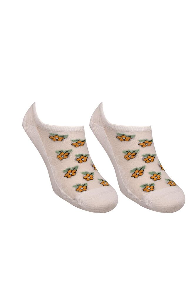 Woman Bamboo Sneakers Patterned Socks 27619 | White