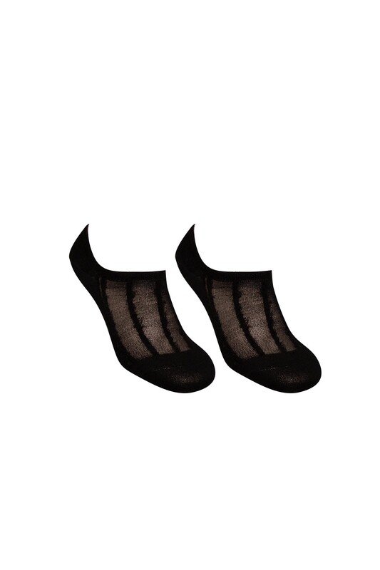 ROFF - Kadın Bambu Sneakers Desenli Çorap 27619 | Siyah 2