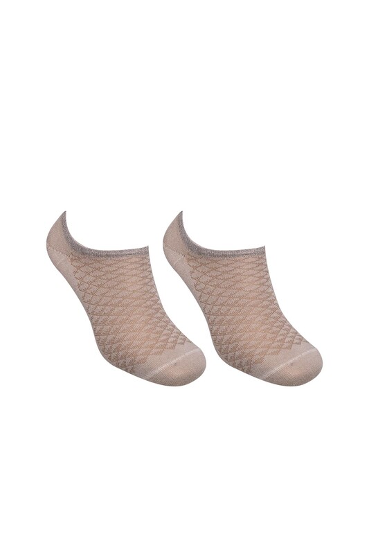 ROFF - Kadın Bambu Sneakers Desenli Çorap 27603 | Vizon