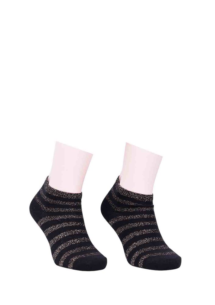 Desenli Simli Soket Çorap 100 | Sarı