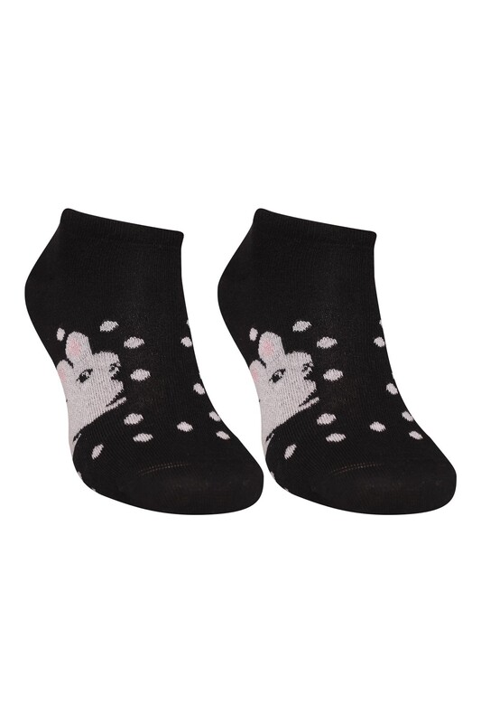 SOFT - Tavşan Baskılı Kadın Sneakers Çorap 8215 | Gri