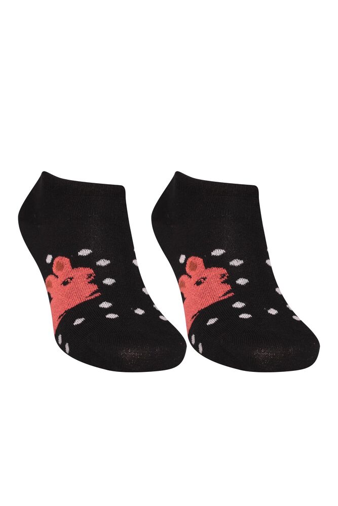 Tavşan Baskılı Kadın Sneakers Çorap 8215 | Nar Çiçeği