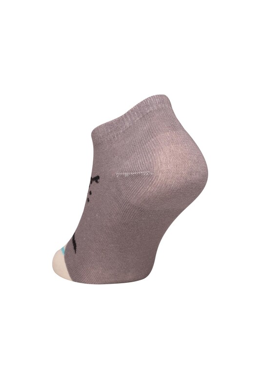 Figürlü Kadın Sneakers Çorap 8115 | Füme - Thumbnail