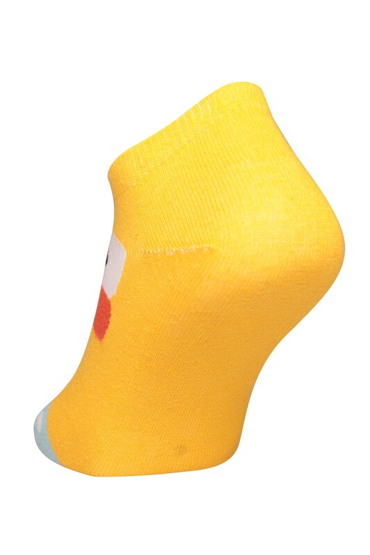 Figürlü Kadın Sneakers Çorap 8115 | Sarı - Thumbnail