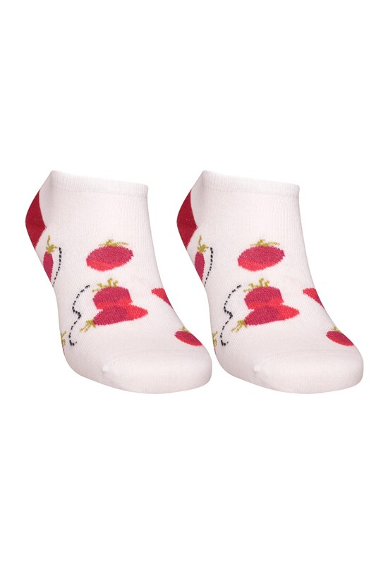 SOFT - Baskılı Kadın Sneakers Çorap 8116 | Beyaz