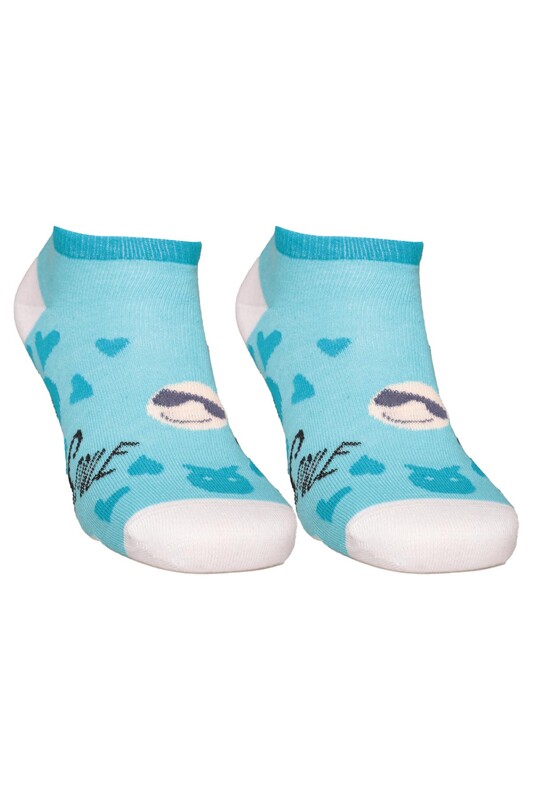 SOFT - Baskılı Kadın Sneakers Çorap 8116 | Mavi