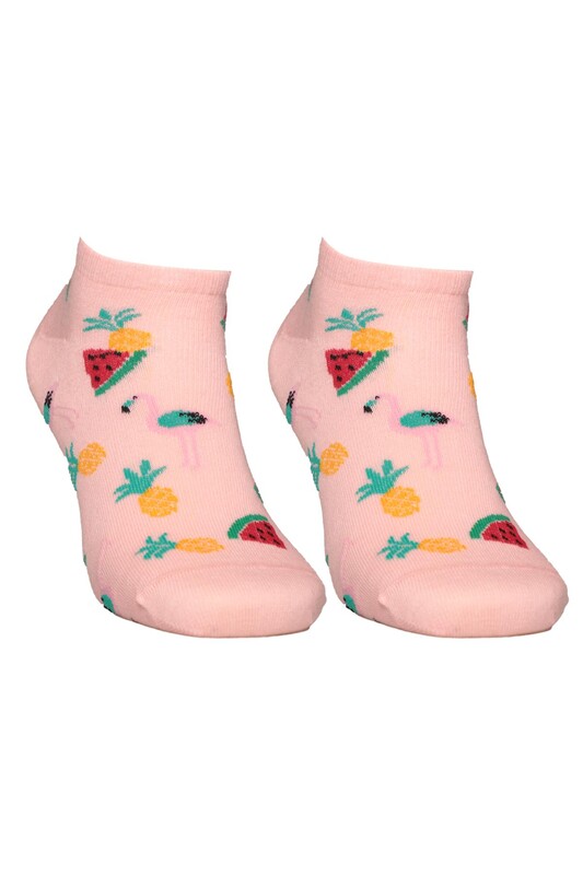 SOFT - Meyve Baskılı Kadın Sneakers Çorap 1303 | Pembe