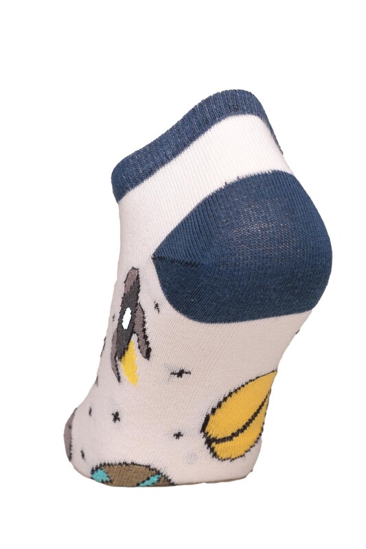 Baskılı Kadın Sneakers Çorap 8116 | İndigo - Thumbnail