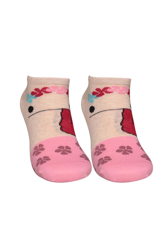 Figürlü Kadın Sneakers Çorap 8115 | Bej