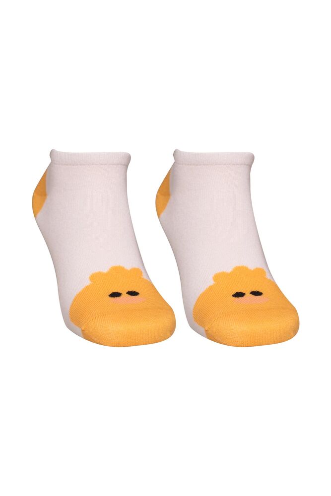 Figürlü Kadın Sneakers Çorap 8117 | Sarı