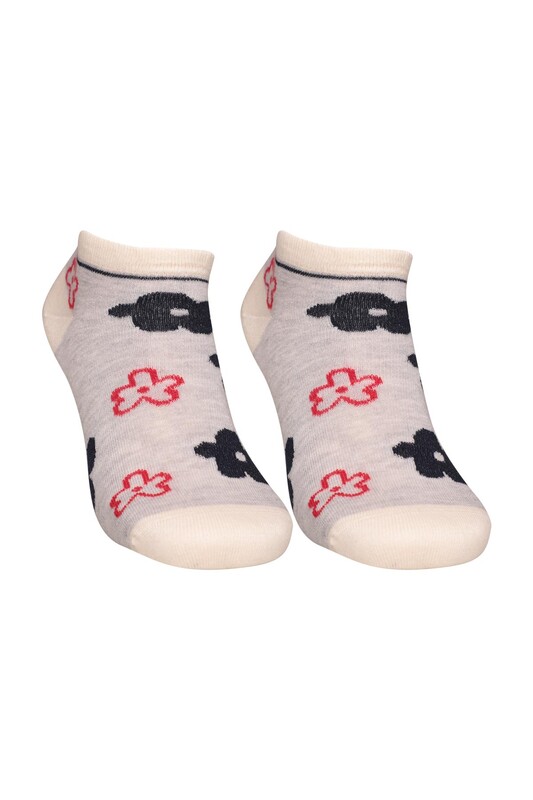 SOFT - Desenli Kadın Sneakers Çorap 8121 | Açık Gri