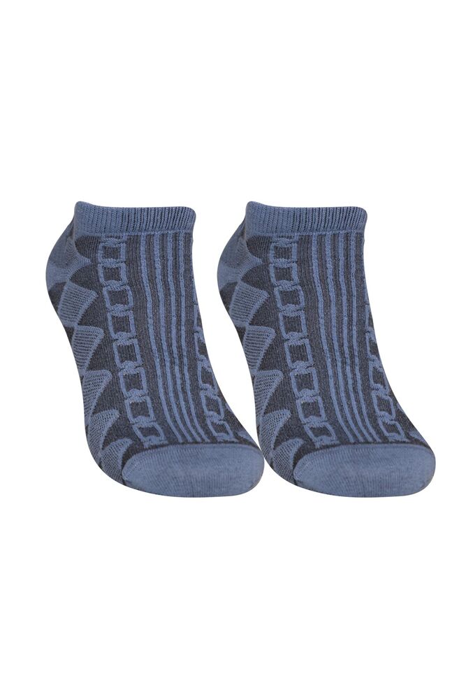 Desenli Kadın Sneakers Çorap 8121 | Mavi