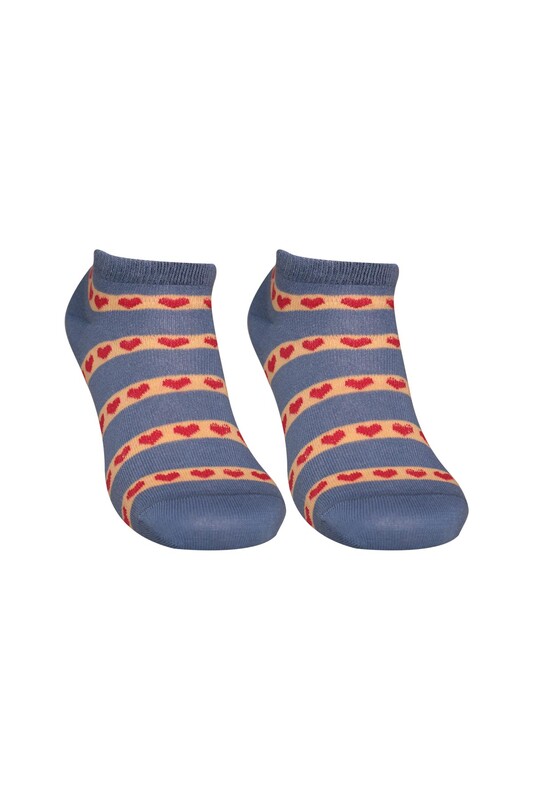 SOFT - Desenli Kadın Sneakers Çorap 8121 | İndigo
