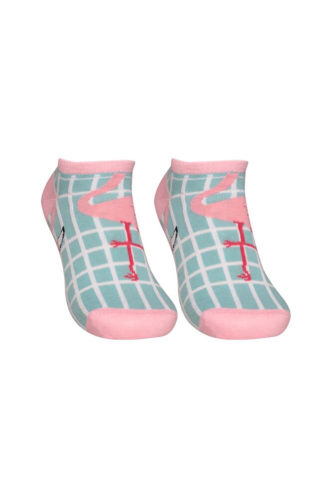 Flamingo Baskılı Kadın Sneakers Çorap 8122 | Pembe