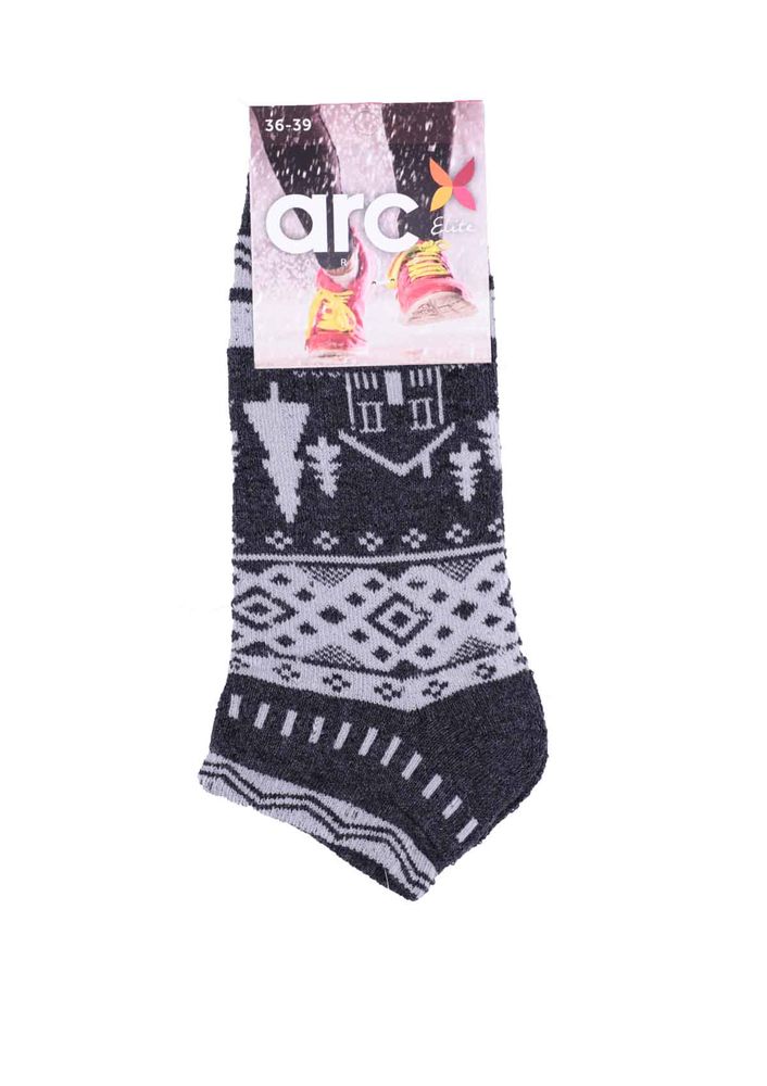 Arc Havlu Desenli Patik Çorap 213 | Füme