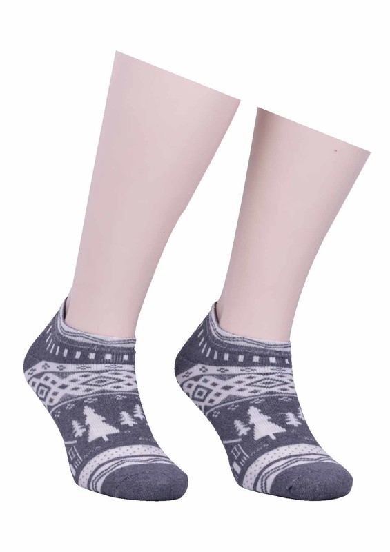 Arc Havlu Desenli Patik Çorap 213 | Gri - Thumbnail