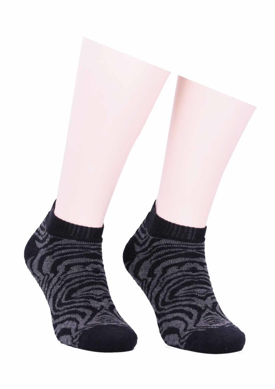 ARC - Arc Zebralı Havlu Patik Çorap | Füme