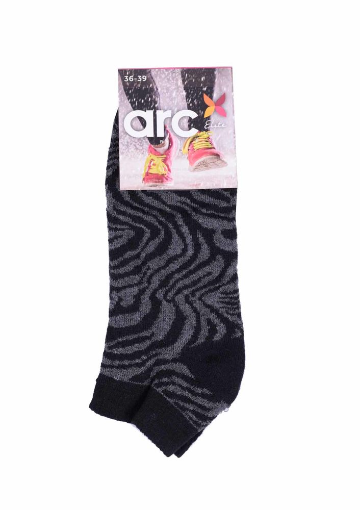 Arc Zebralı Havlu Patik Çorap | Füme