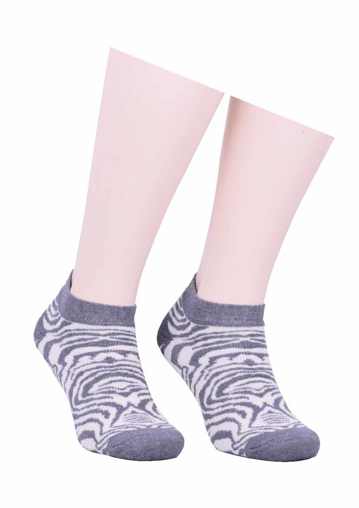 Arc Zebralı Havlu Patik Çorap | Gri